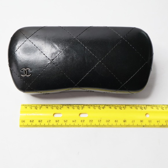 Chanel Black Quilted Leather Sunglasses Case Hard‎ Shell CC Logo Clamshell Case main image 5